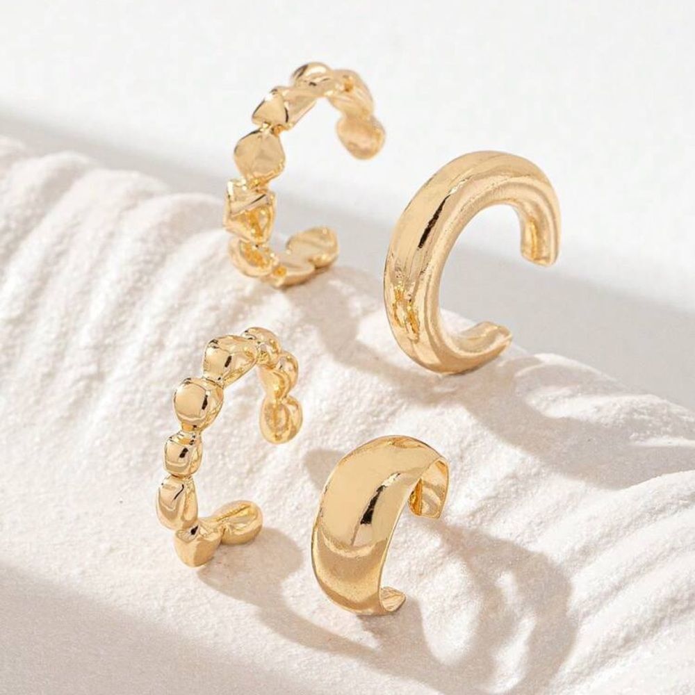 Gold Minimalist cuff Set A1431 - Picture 2 of 4